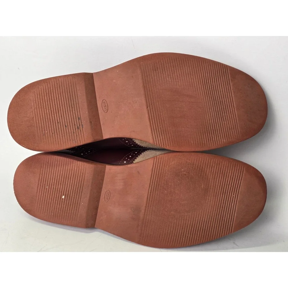 Nordstrom‎ Saddle Men's Dress Shoes Size 9.5 W Beige Tan Suede Leather